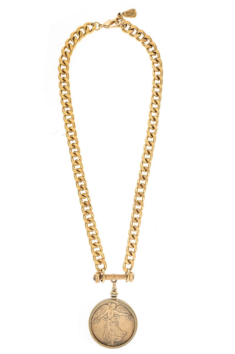 T Bar Roman Coin Necklace