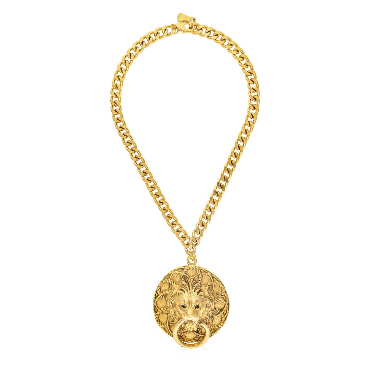 Round Lion Head with Ring Necklace