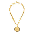 Halo Crystal Coin Necklace