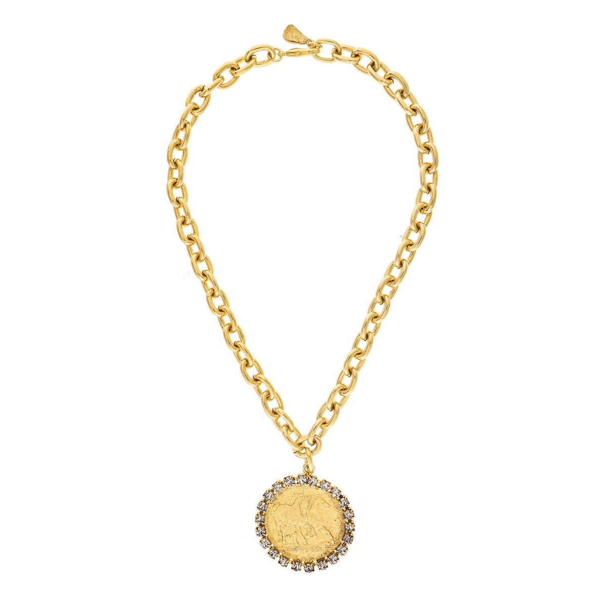 Halo Crystal Coin Necklace