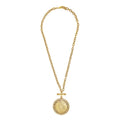 T Bar Long Large Coin Neckalce
