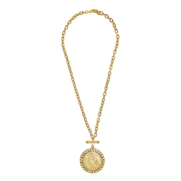 T Bar Long Large Coin Neckalce