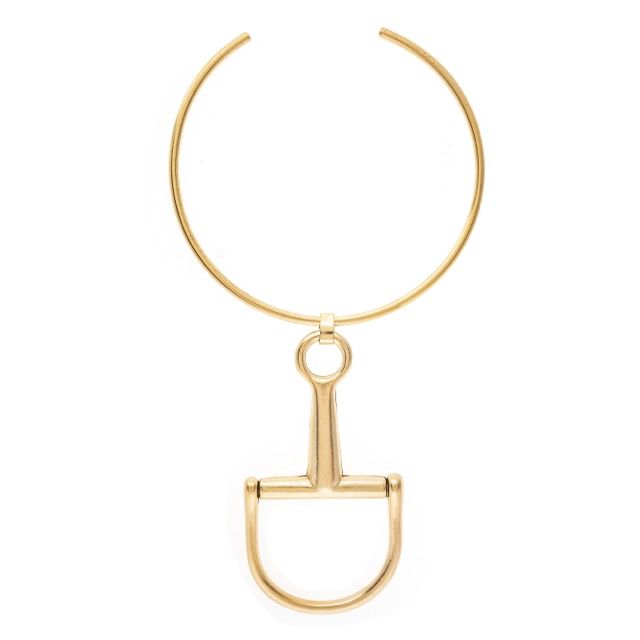 Gold Cuff Horse Bit Necklce