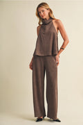 Suede Wide-Leg trouser