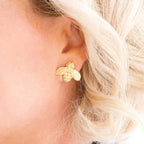 Susan Shaw Gold Bee Stud Earrings