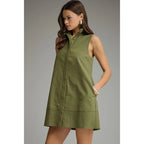 Green Collar Sleeveless Dress