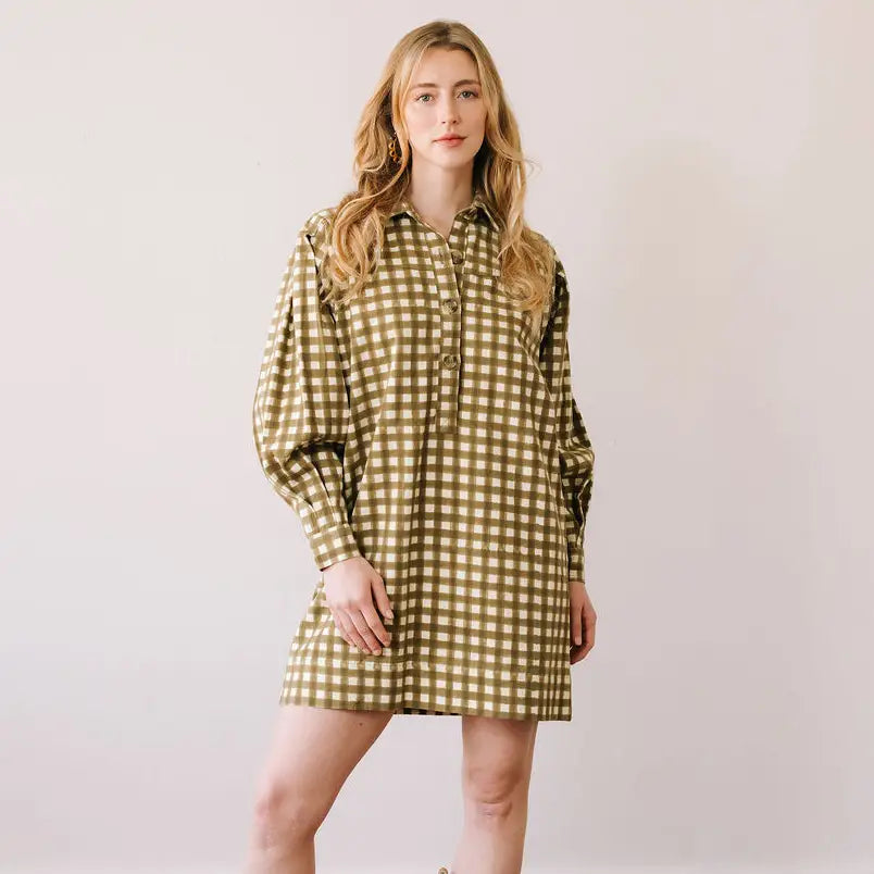 Sunshine Tienda Green Gingham Dress