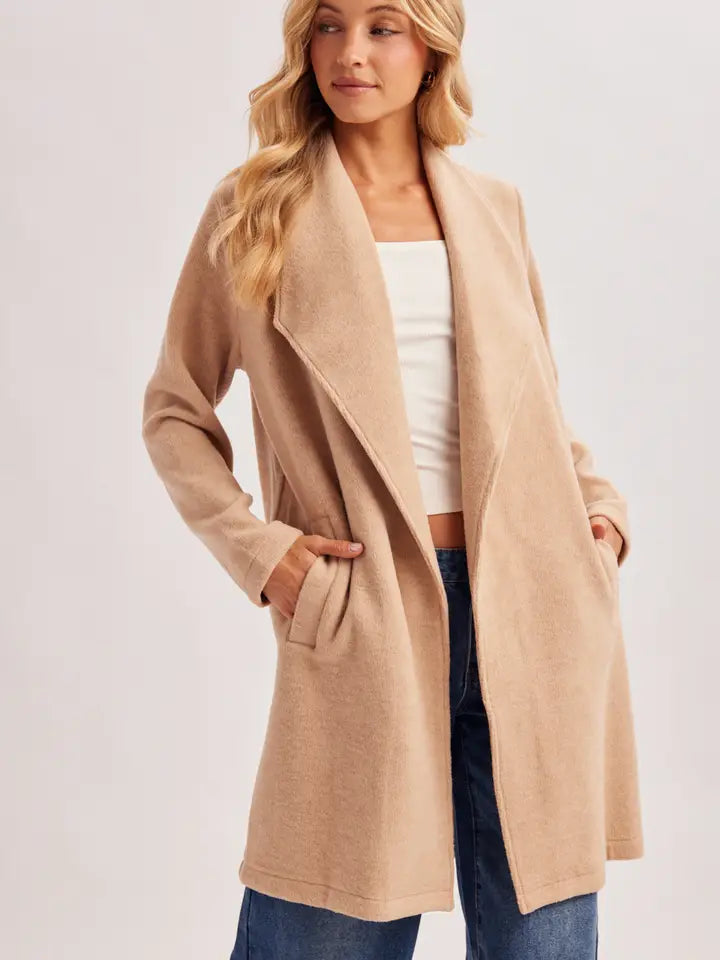 Open Front Knit Coat Jacket