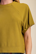 Olive Puff Short Sleeve top