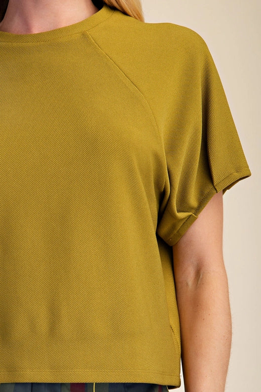 Olive Puff Short Sleeve top