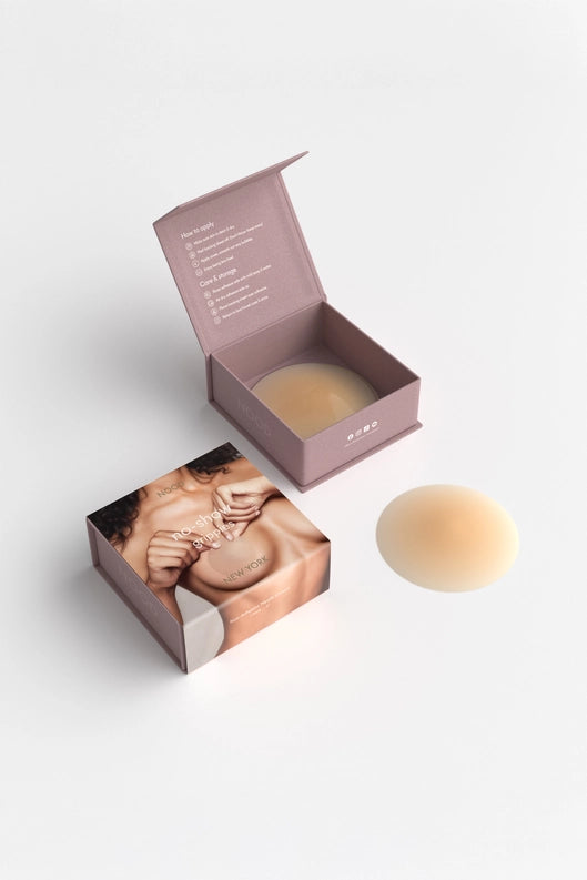 Grippies No-Show | NON-ADHESIVE Reusable Nipple Covers - No 3 Buff 3in.
