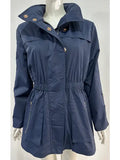 Navy Lightweight rain jacket long