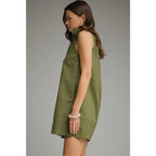 Green Collar Sleeveless Dress