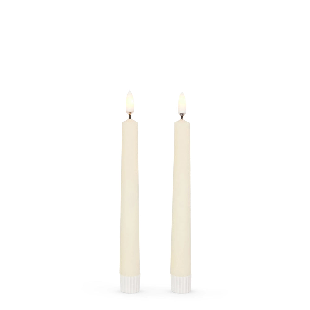 7" Flamless Taper Candles Ivory