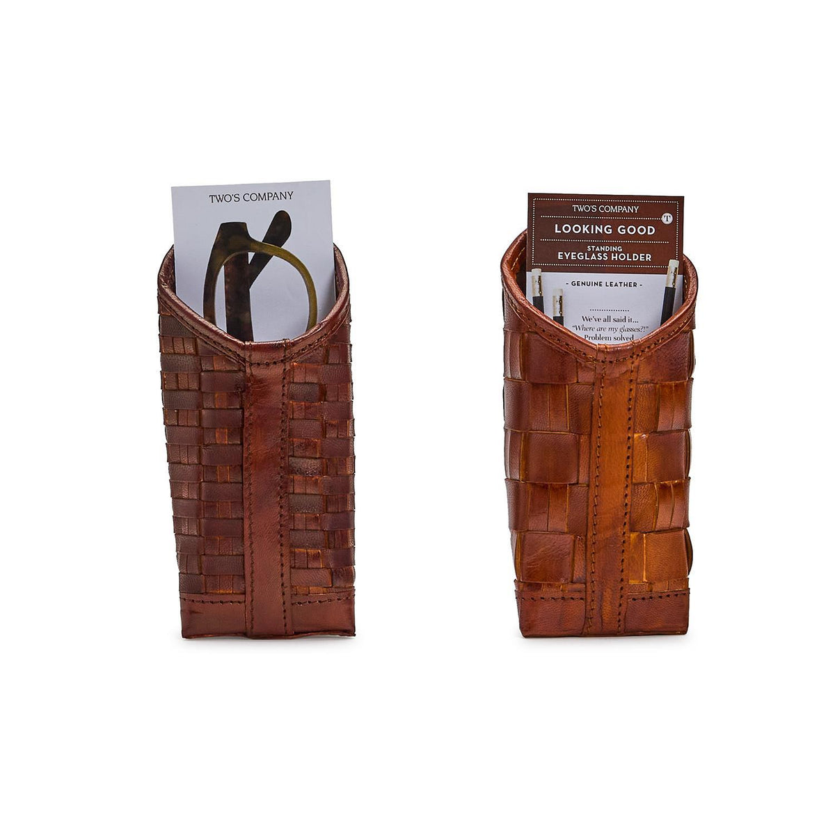 Woven Leather Eyeglass / Accessory Holder