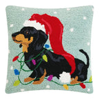 Christmas Dachshund w/Long Hat Hook Pillow