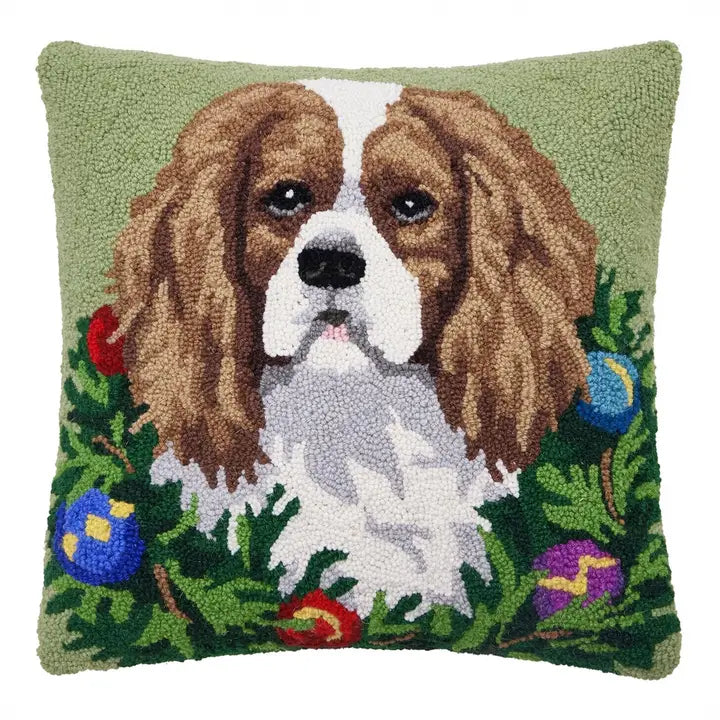 Holiday King Cavalier Spaniel Hook Pillow