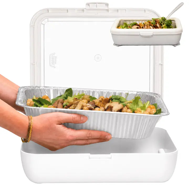 Classic Set - Foil Pan Carrier w/ Foil Pan & Spoon - White