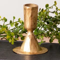Gold Tone Hammered Candle Holder