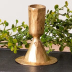 Gold Tone Hammered Candle Holder