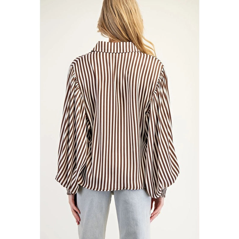 Brown & White Striped top