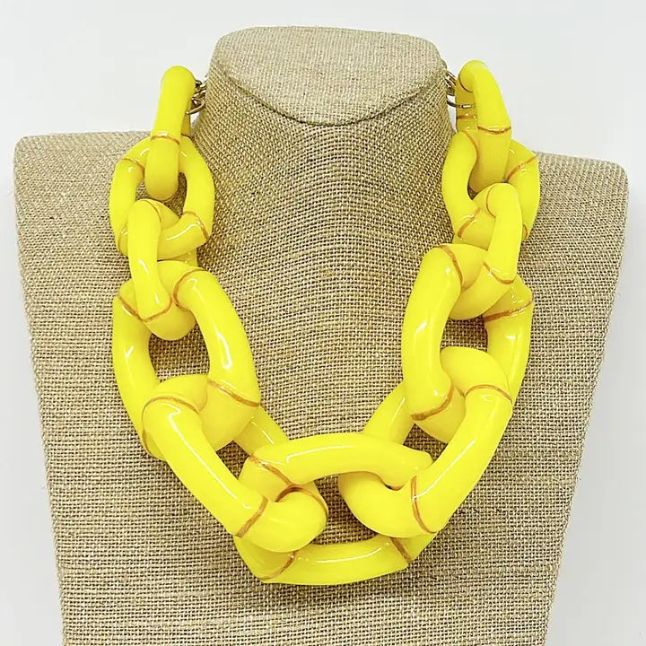 Yellow Bamboo Necklace