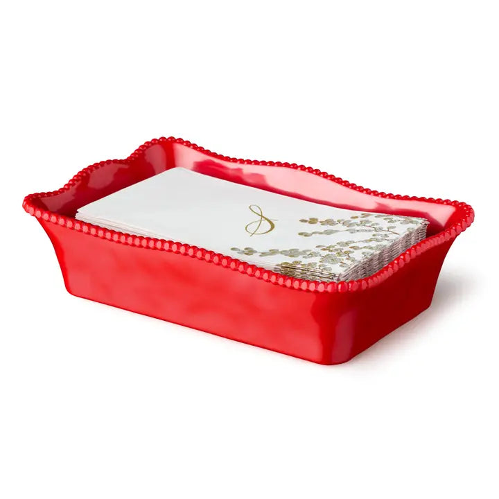 Perlette Red HW Melamine Guest Napkin Holder 10x6.25x2.75