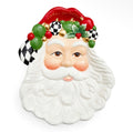 Figural Black and White Santa Plate - Christmas Tree Blk/Wht