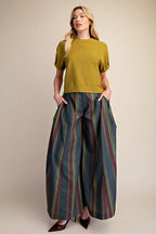 Olive Puff Short Sleeve top