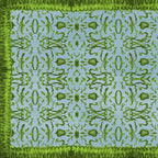 Blue & Green Chinoiserie Vinyl Floor Mat - Large