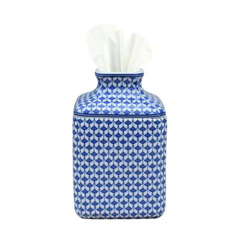 Blue fish Scale Porcelain Tissue box