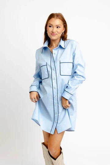 Baby Blue Shirt Dress