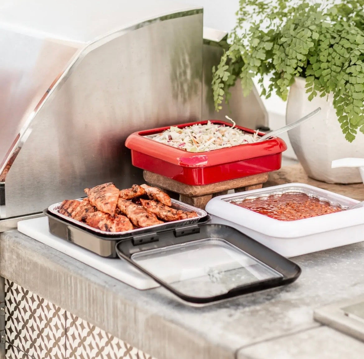 Classic Set - Foil Pan Carrier w/ Foil Pan & Spoon - Red