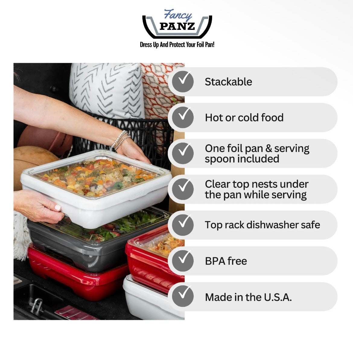 Classic Set - Foil Pan Carrier w/ Foil Pan & Spoon - White