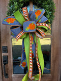 Embroidered Pumpkin Bow