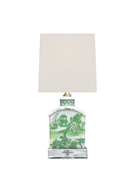 13" Green Porcelian Mini Lamp
