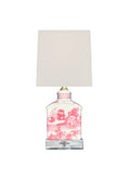 13" Pink Porcelain  Mini Lamp