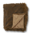 60 Inch Brown Vegan Fur Throw Blanket