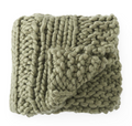 Green Hand Knit Braided Blanket