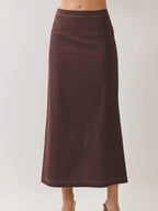 Contrast Stitch Maxi Skirt