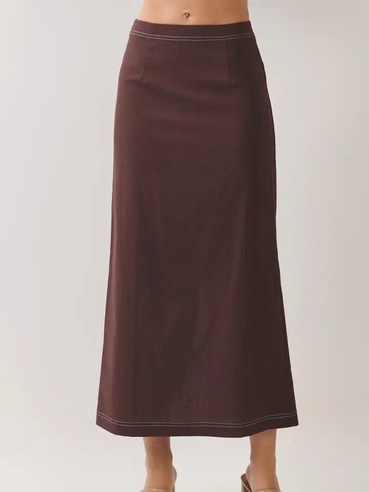 Contrast Stitch Maxi Skirt