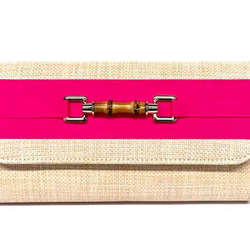 Lisi Lerch Pink Straw Clutch