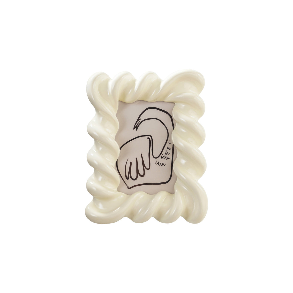 Resin White twisted Photo Frame 4x6