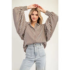 Brown & White Striped top