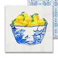 Blue and White Bowl with Lemons Cocktail Napkin