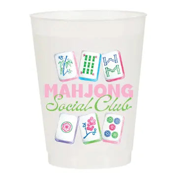 Mahjong Social Club Frosted Cups - Mahjong  - Pack of 10