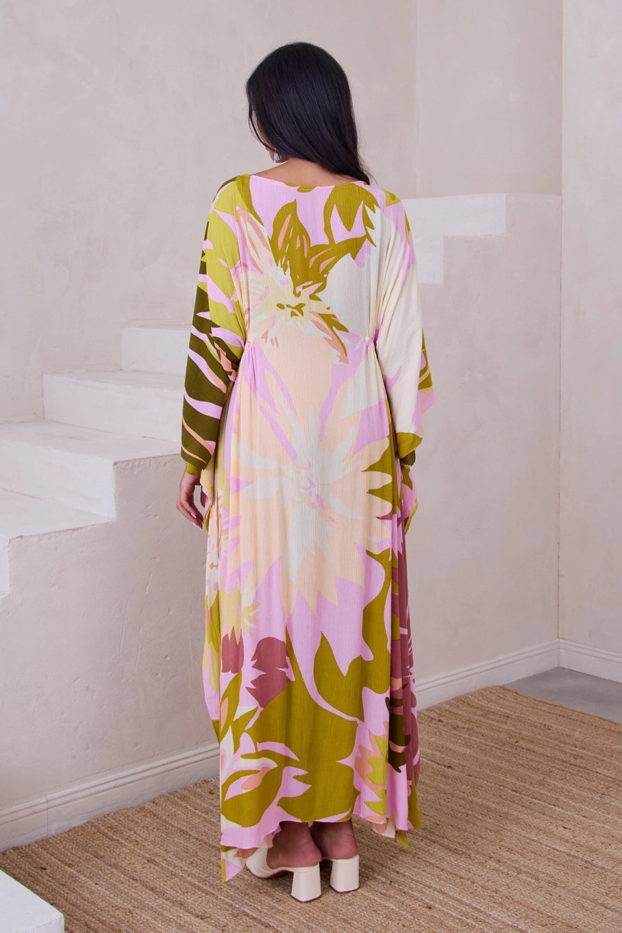 Polychromatic Flowery Kaftan- One Size