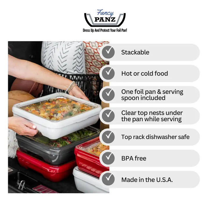 Classic Set - Foil Pan Carrier w/ Foil Pan & Spoon - White