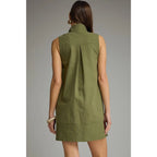 Green Collar Sleeveless Dress
