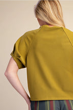 Olive Puff Short Sleeve top